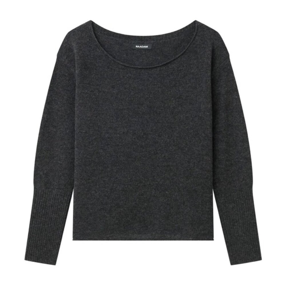 Naadam Cashmere Boatneck Sweater  in Charcoal